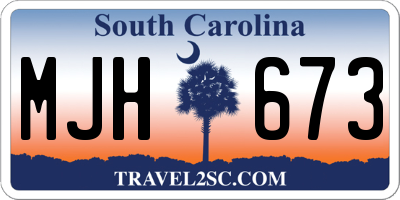 SC license plate MJH673