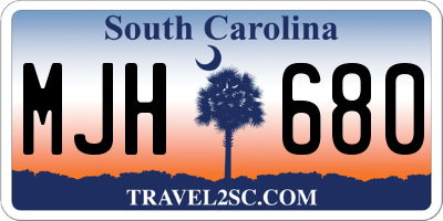 SC license plate MJH680