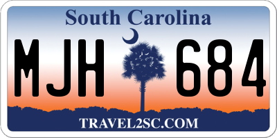 SC license plate MJH684