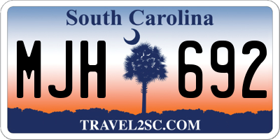 SC license plate MJH692