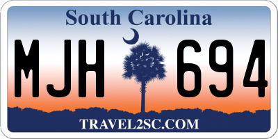 SC license plate MJH694