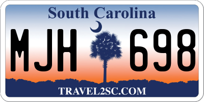 SC license plate MJH698