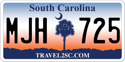 SC license plate MJH725