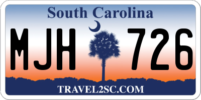 SC license plate MJH726
