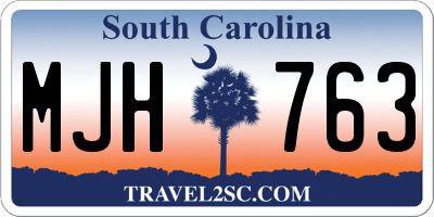 SC license plate MJH763