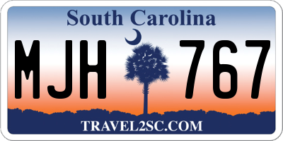 SC license plate MJH767
