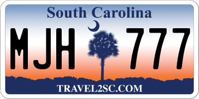SC license plate MJH777