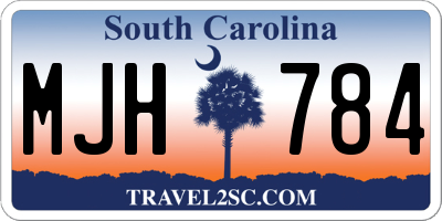 SC license plate MJH784