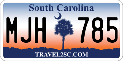 SC license plate MJH785
