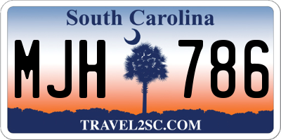 SC license plate MJH786