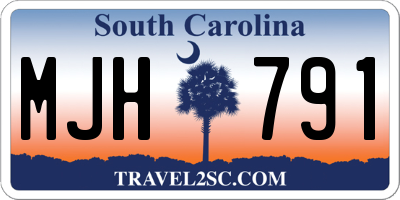 SC license plate MJH791