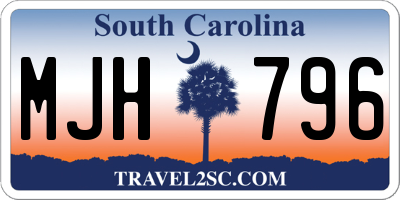 SC license plate MJH796