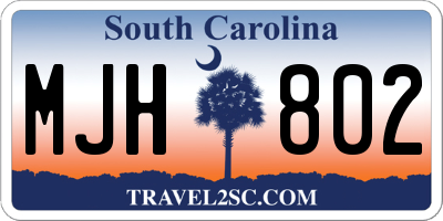 SC license plate MJH802