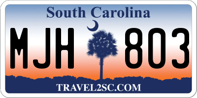 SC license plate MJH803