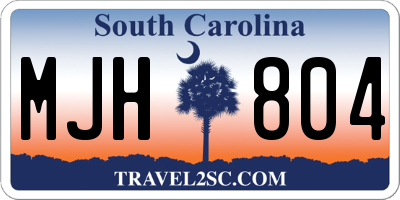 SC license plate MJH804