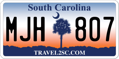 SC license plate MJH807