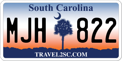 SC license plate MJH822