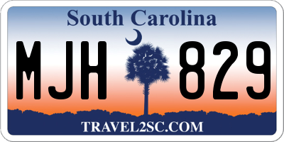 SC license plate MJH829