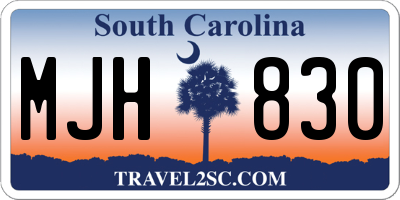 SC license plate MJH830