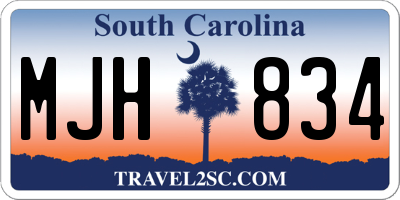 SC license plate MJH834