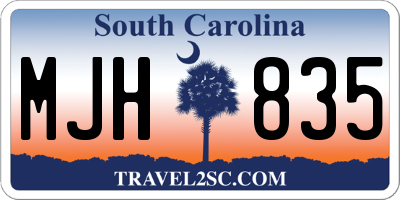 SC license plate MJH835