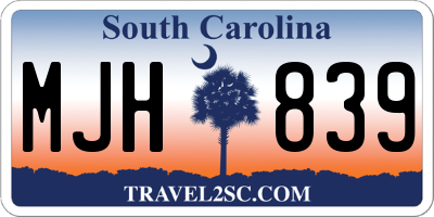 SC license plate MJH839