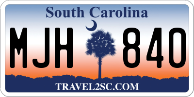 SC license plate MJH840