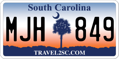 SC license plate MJH849
