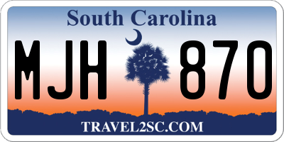 SC license plate MJH870