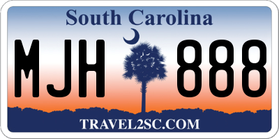 SC license plate MJH888
