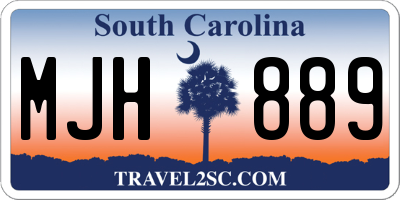 SC license plate MJH889