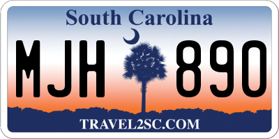 SC license plate MJH890