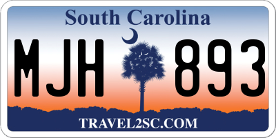 SC license plate MJH893