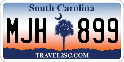 SC license plate MJH899