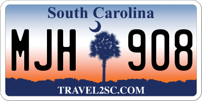 SC license plate MJH908