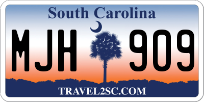 SC license plate MJH909