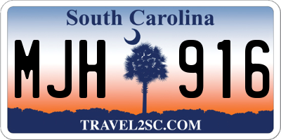 SC license plate MJH916