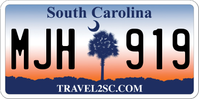 SC license plate MJH919