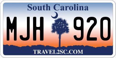 SC license plate MJH920