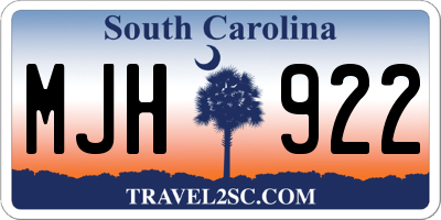 SC license plate MJH922