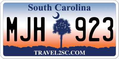SC license plate MJH923