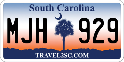 SC license plate MJH929