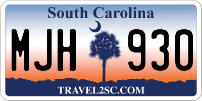 SC license plate MJH930