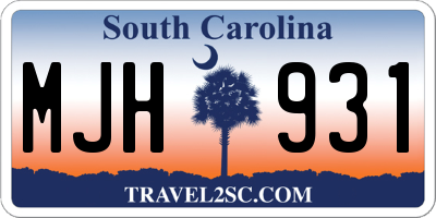 SC license plate MJH931