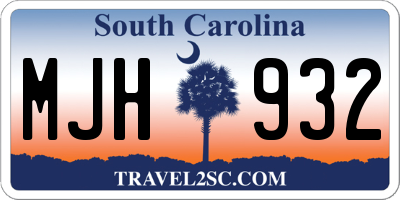 SC license plate MJH932