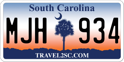 SC license plate MJH934