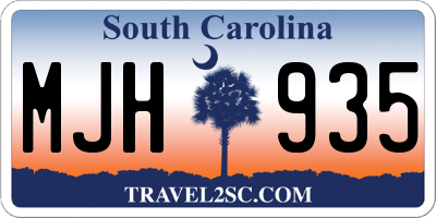 SC license plate MJH935