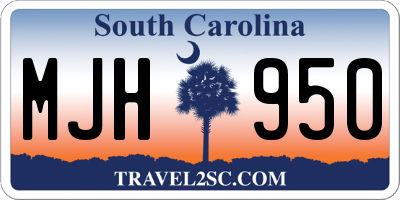 SC license plate MJH950