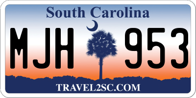 SC license plate MJH953