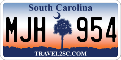 SC license plate MJH954